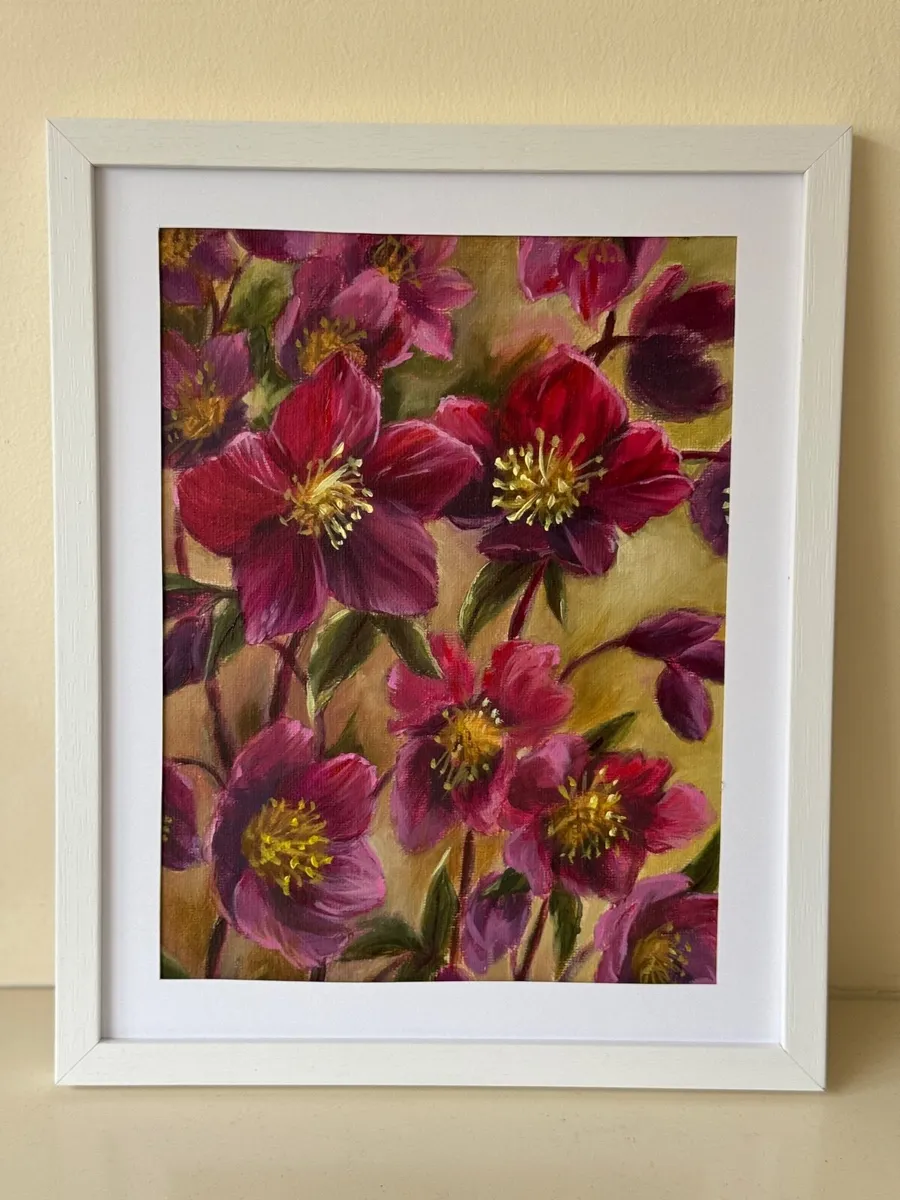 Original Oil Painting Floral – Framed Wall Art - Image 1