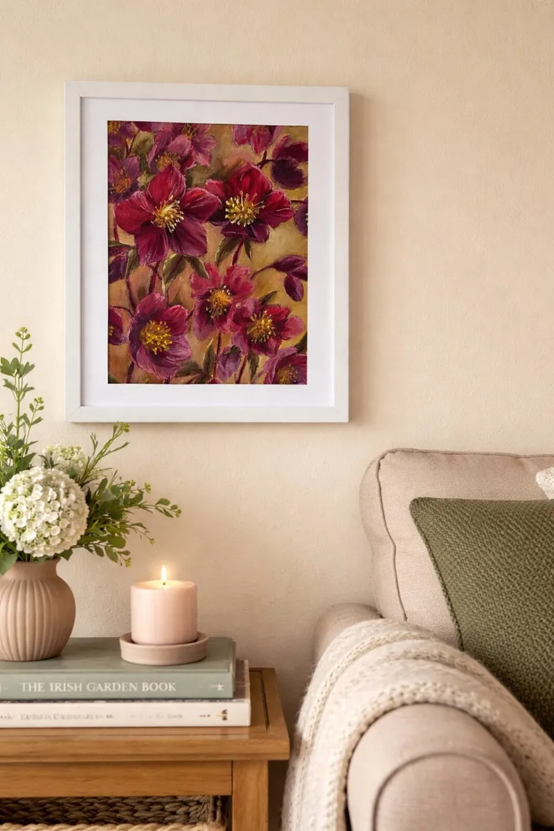 Original Oil Painting Floral – Framed Wall Art - Image 2
