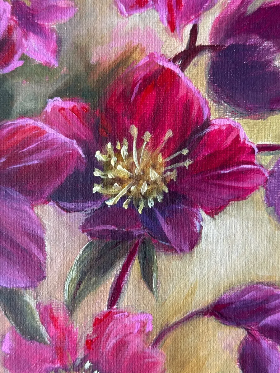 Original Oil Painting Floral – Framed Wall Art - Image 3