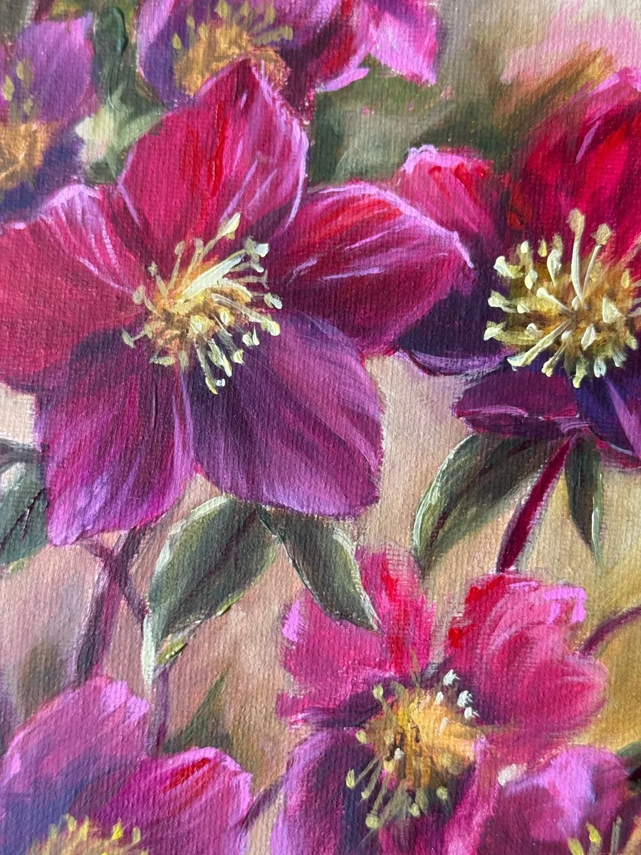 Original Oil Painting Floral – Framed Wall Art - Image 4