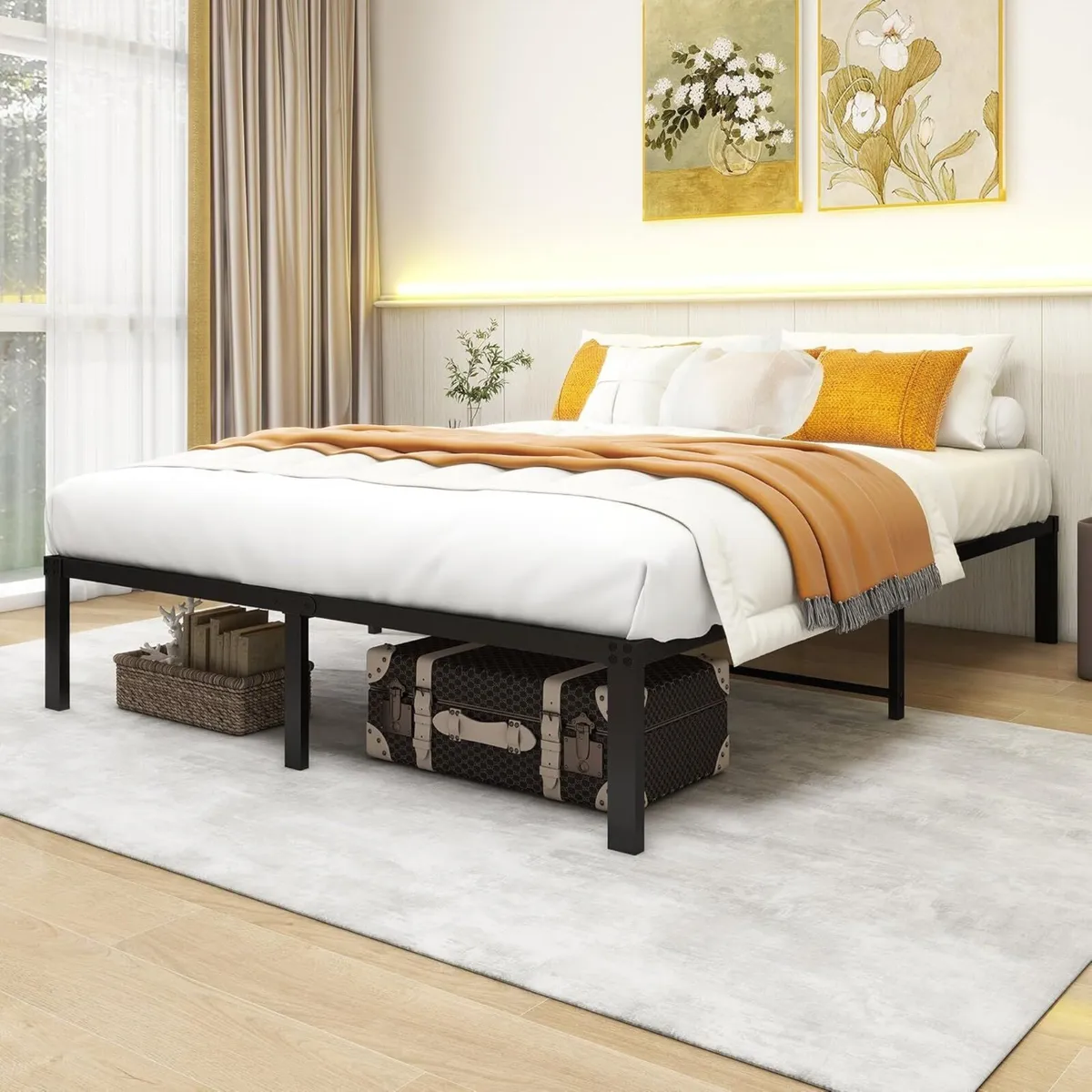 36 cm 5ft King Size Bed Frame Metal Platform - Image 4