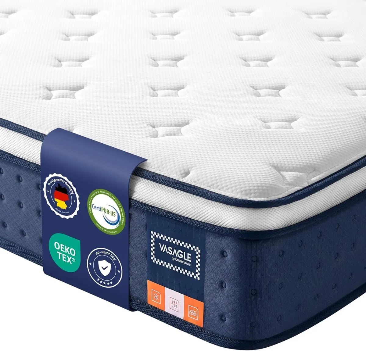 Double Mattress 135 x 190 25 cm Hybrid Pocket - Image 1