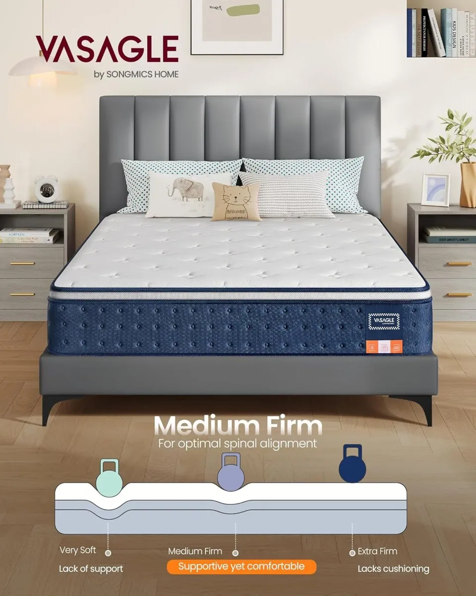 Double Mattress 135 x 190 25 cm Hybrid Pocket - Image 2