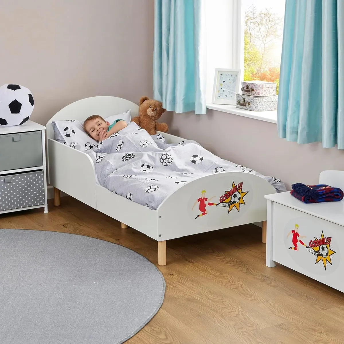 Kids Toddler Bed Football H68 x W74 D144cm - Image 1