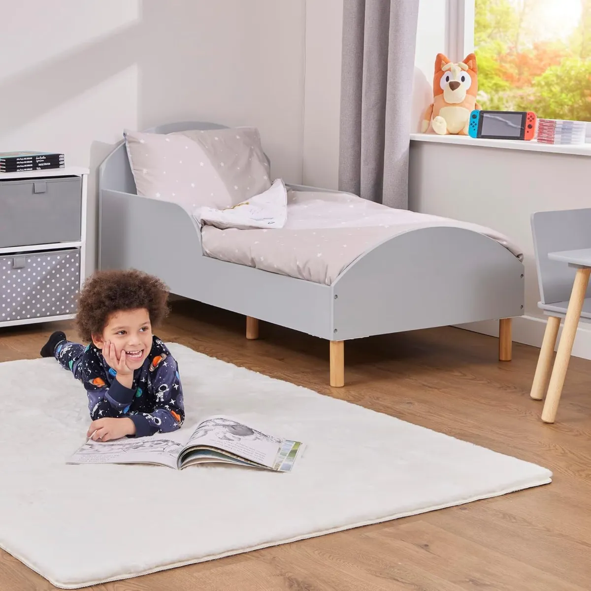 Grey Toddler Bed H68 x W74 D144cm - Image 4