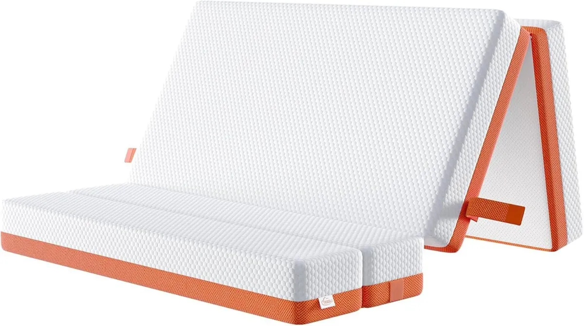 Single Folding Mattress 15cm Memory Foam with - Image 1