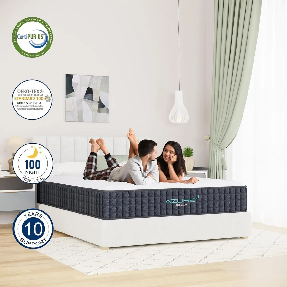 Azure 4FT6 Double Mattress 10 Inch Memory Foam - Image 3