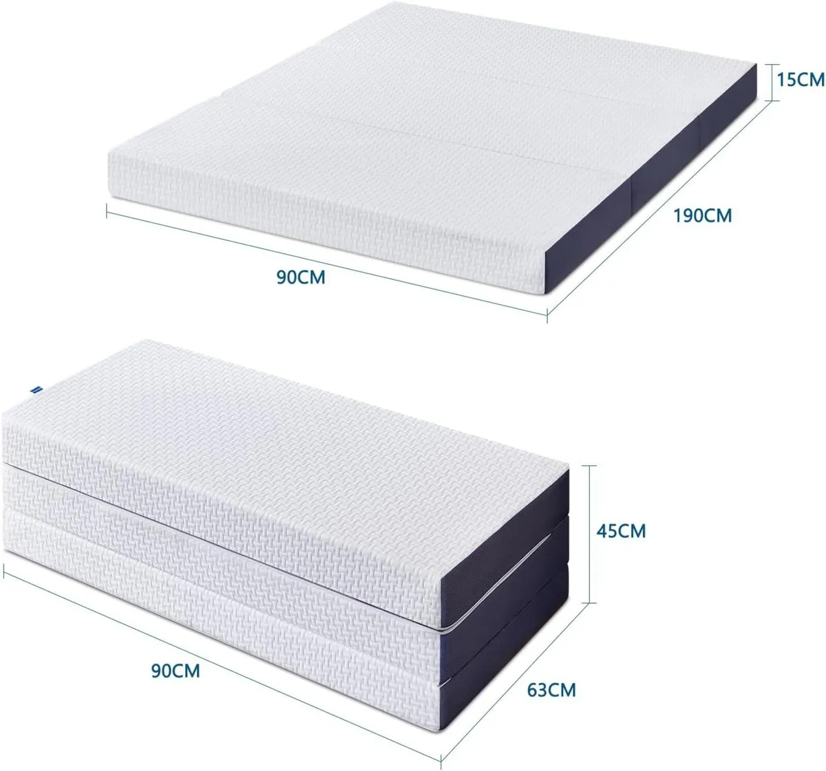 Folding Mattress Single 15cm Memory Foam Foldable - Image 2