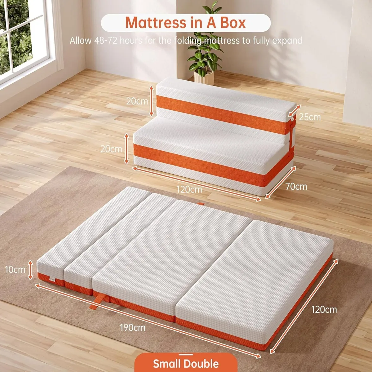 Folding Mattress 10cm Small Double Foldable - Image 3