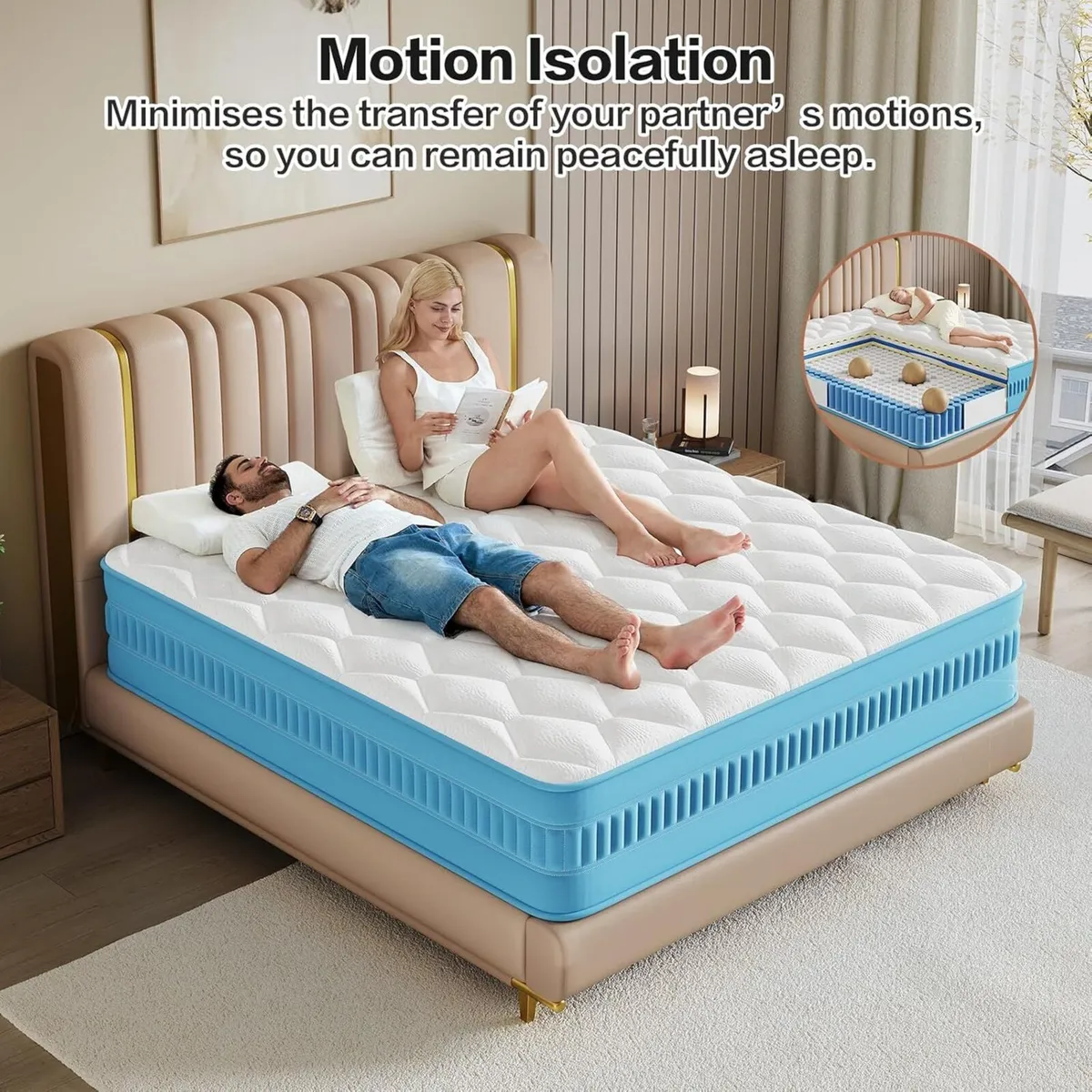 Double Mattresses 10 Inch Firm Bed Mattress Zoned - Image 4