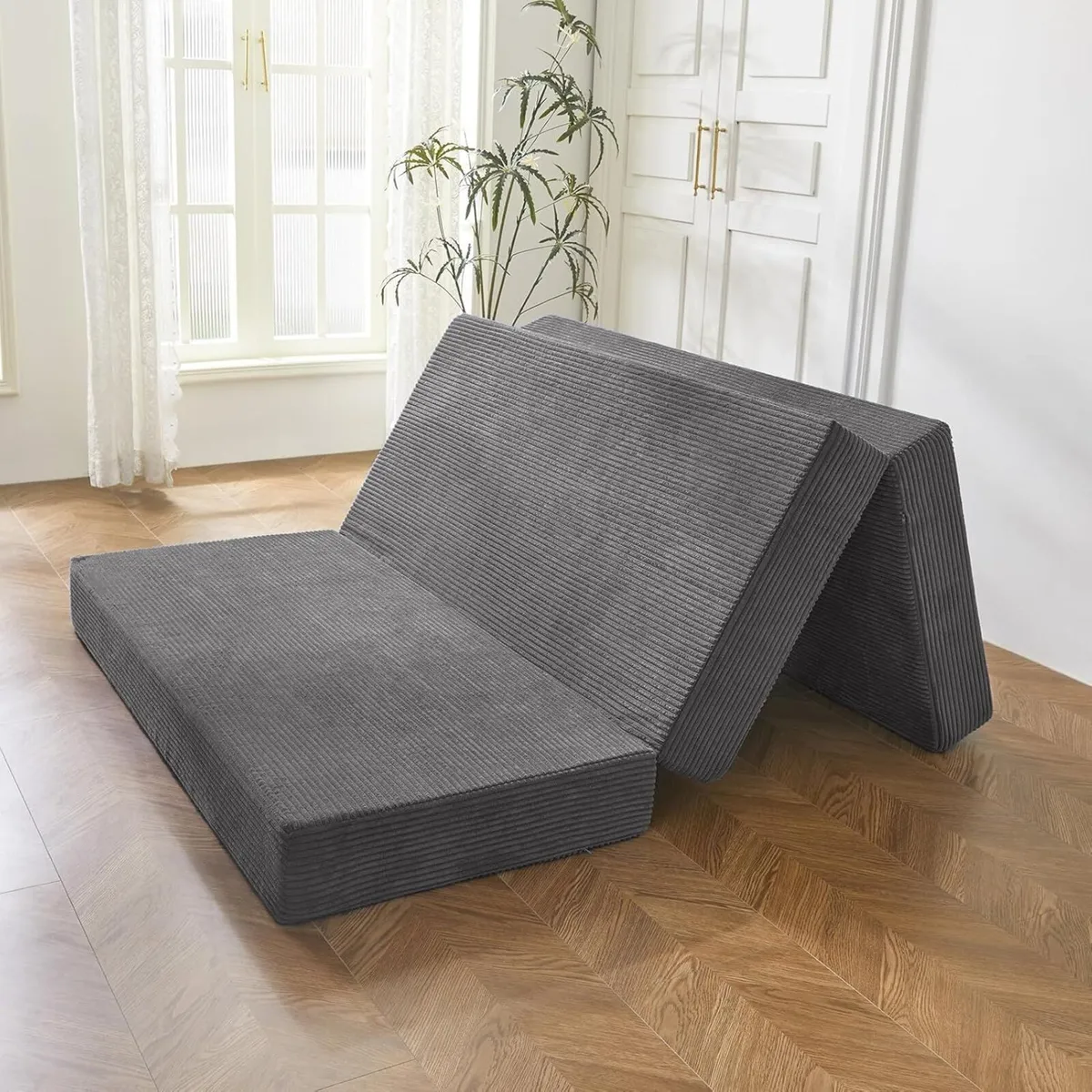 Folding Corduroy Mattress Tri Fold Floor 15cm - Image 1