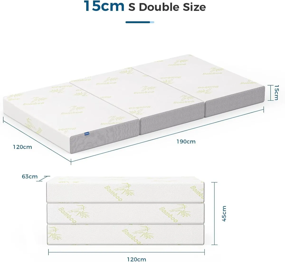 Folding Mattress Small Double 15cm Foldable - Image 2