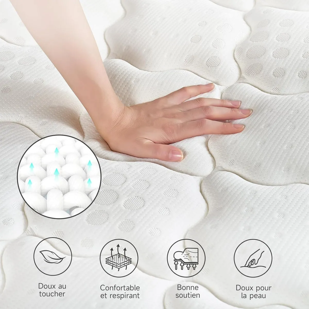 Small Double Mattress 10.3 Inch Hybrid 4FT with - Image 3