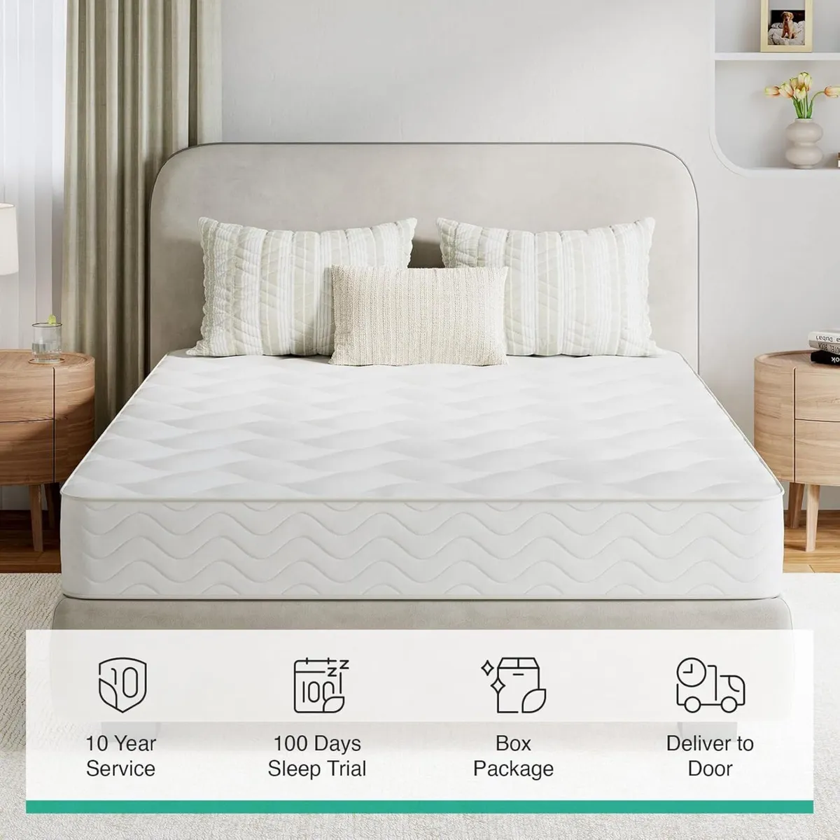 4FT6 Double Pocket Sprung Mattresses 8 Inch - Image 2