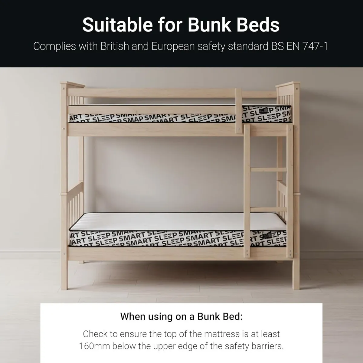 Kids Bunk Bed Mattress 3ft 16cm Deep e-Pocket - Image 4