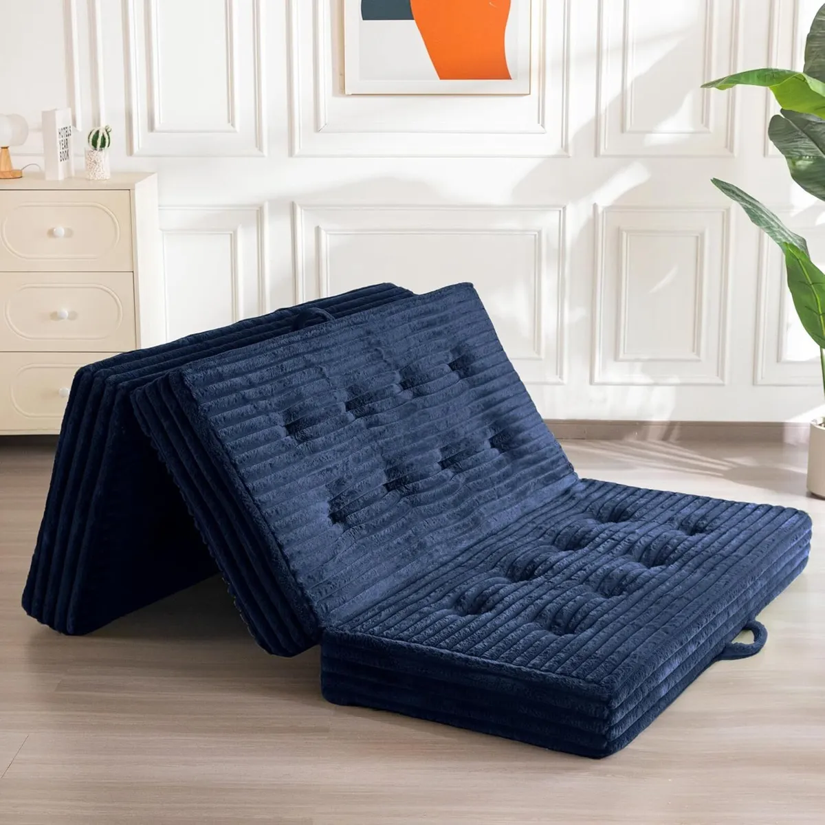 Folding Mattress Single 15cm Upholstered Foldable - Image 1