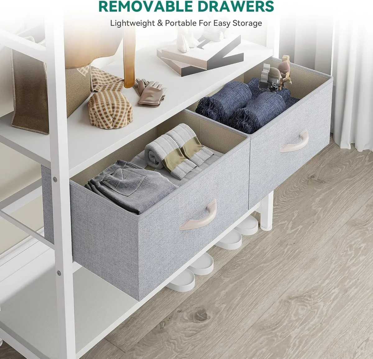 Coat Rack 6-in-1 Hall Tree with 2 Drawers - Image 4