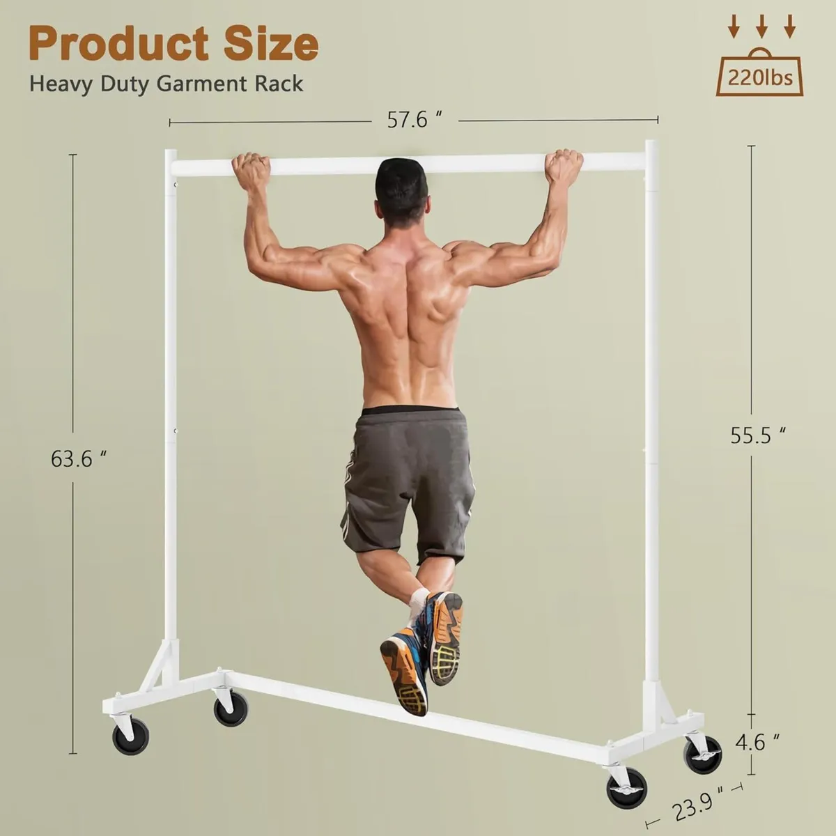 Z Rack Set of 2 Rolling Clothing Racks with - Image 3