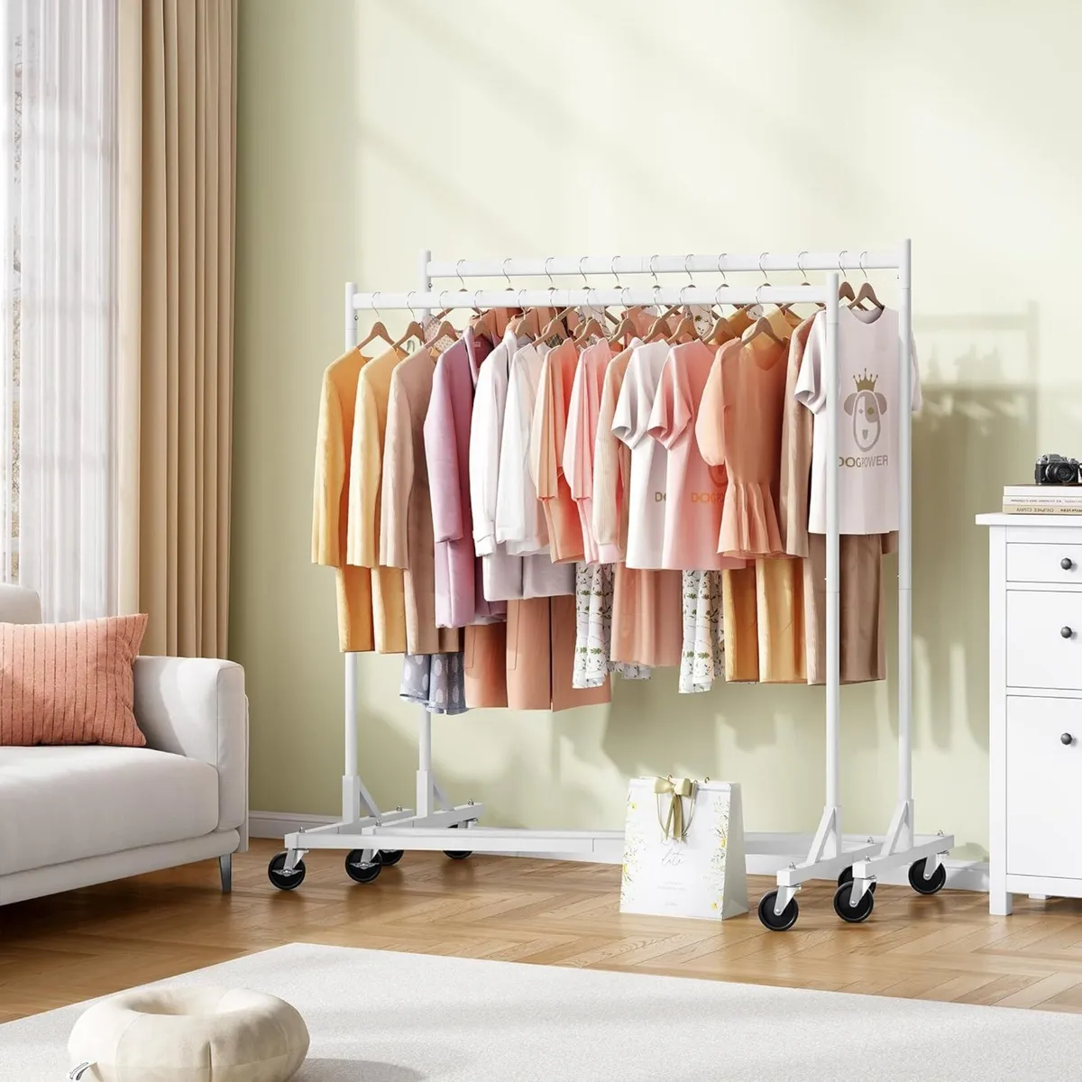 Z Rack Set of 2 Rolling Clothing Racks with - Image 4