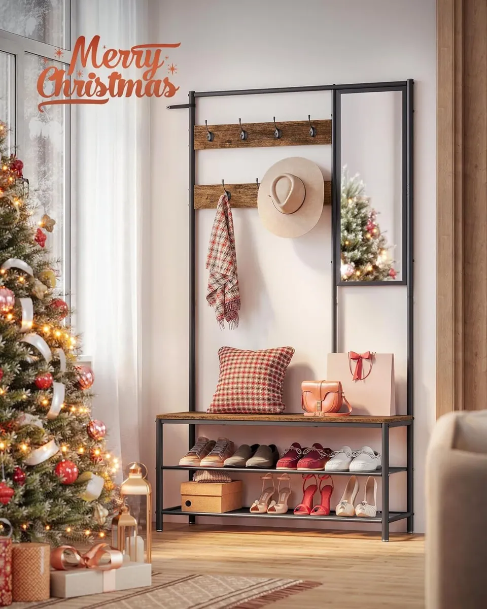 Coat Rack with Shoe Storage Stand for Hallway - Image 2