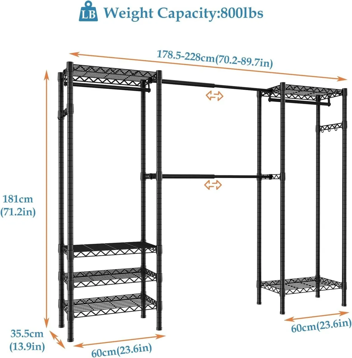 Expandable Wardrobe and Closet Organizer Freestand - Image 3
