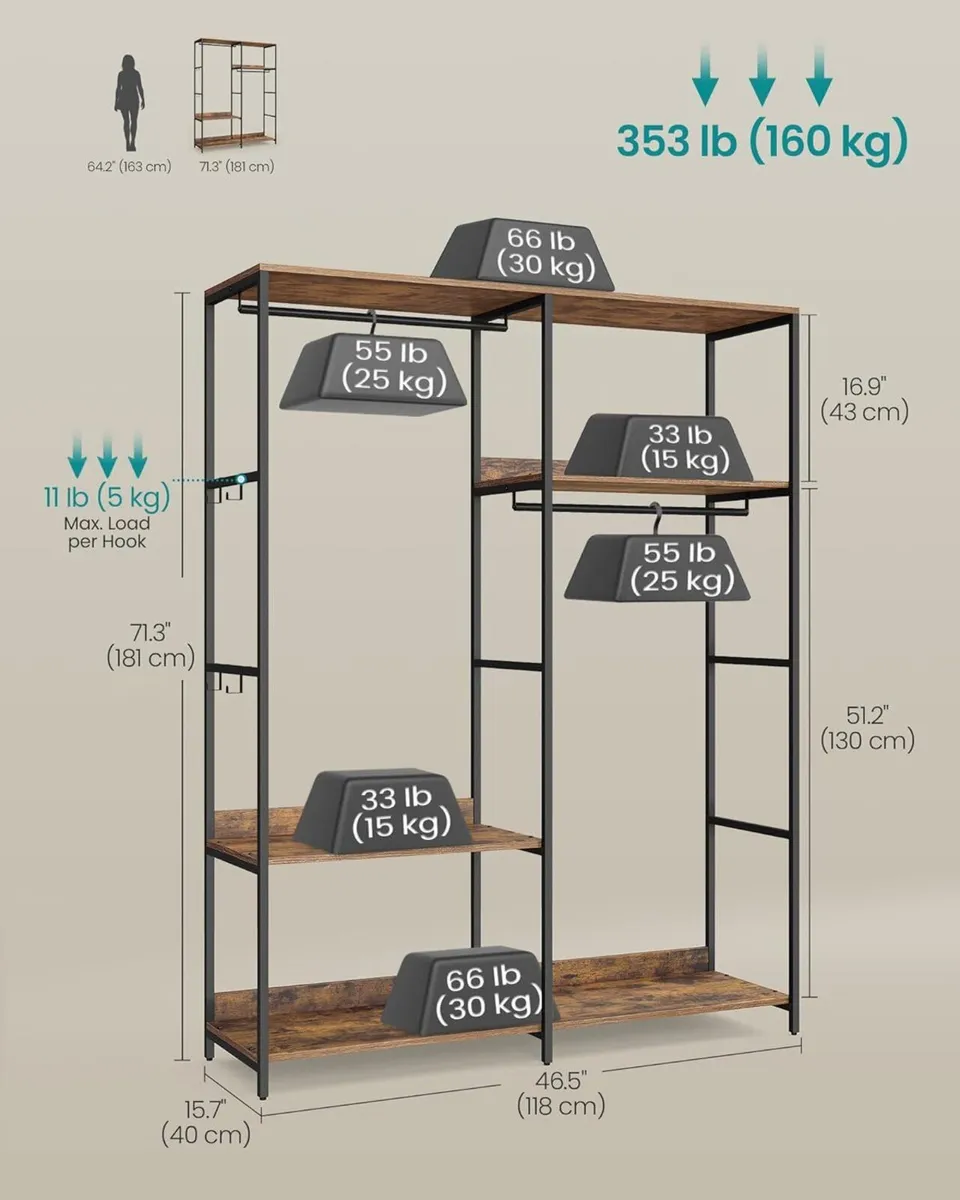 Portable Clothes Wardrobe Foldable Closet Rack - Image 2