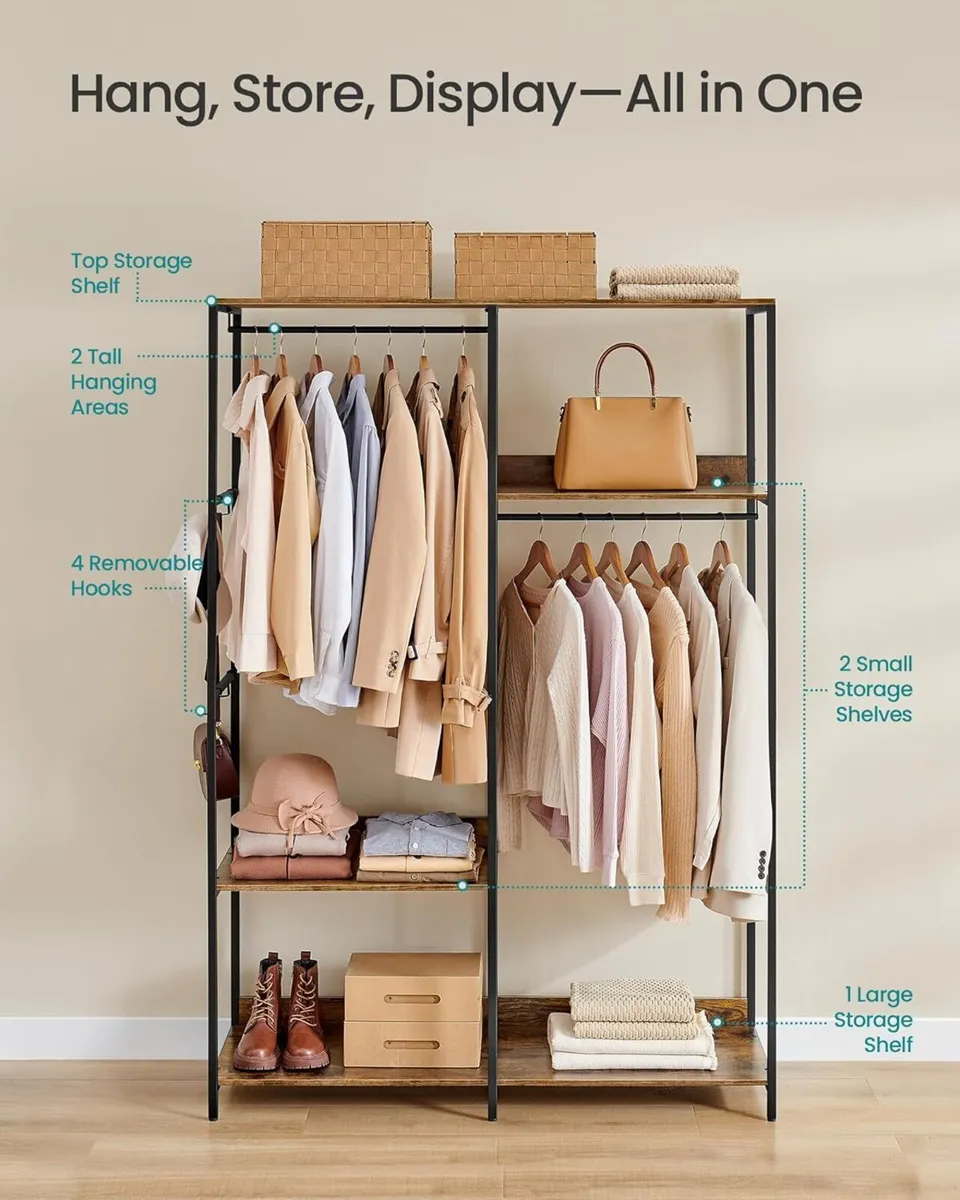 Portable Clothes Wardrobe Foldable Closet Rack - Image 4