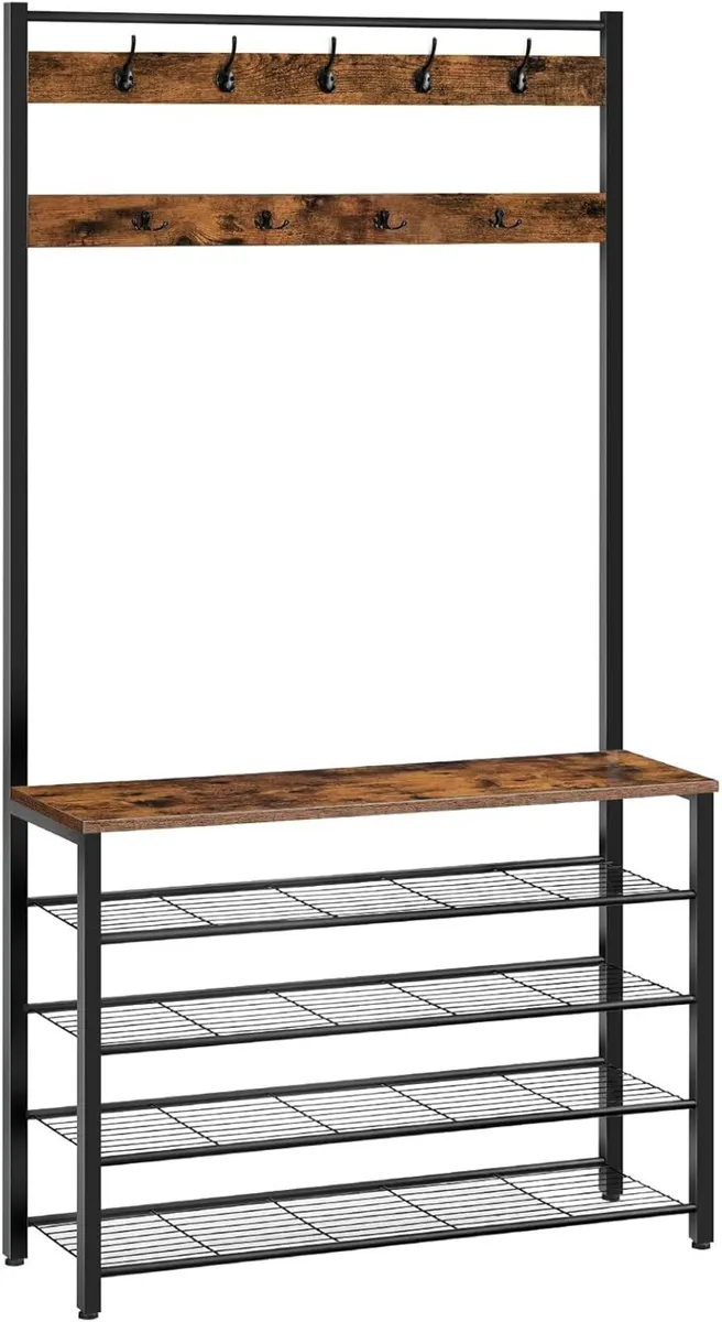 Coat Stand Rack with Shoe Storage Free Standing - Image 1