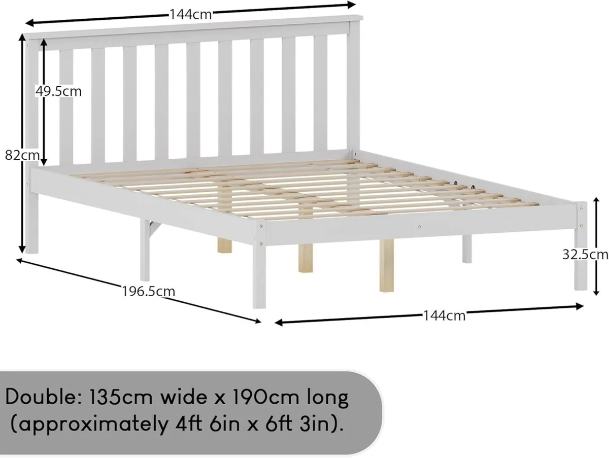 Milan Double Bed 4ft6 Frame Solid Pine Wood - Image 2