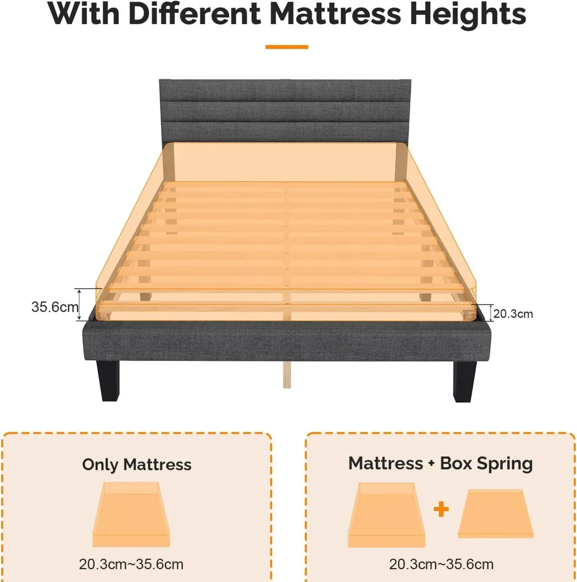 4ft6 Double Bed Frame Noise-Free Upholstered - Image 3