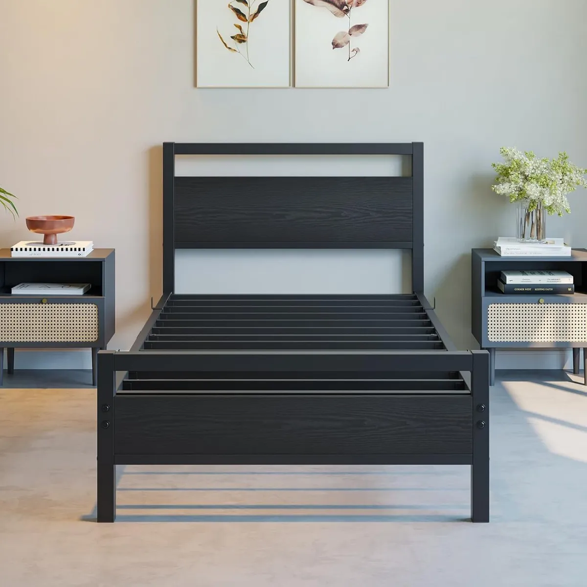 3ft Single Bed Frames Solid Bedstead Base with - Image 4