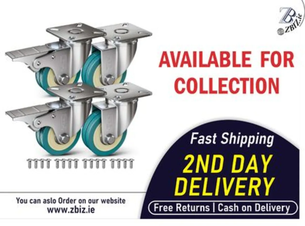 Castor Wheels 50mm with Screws – Heavy Duty 200KG - Image 1