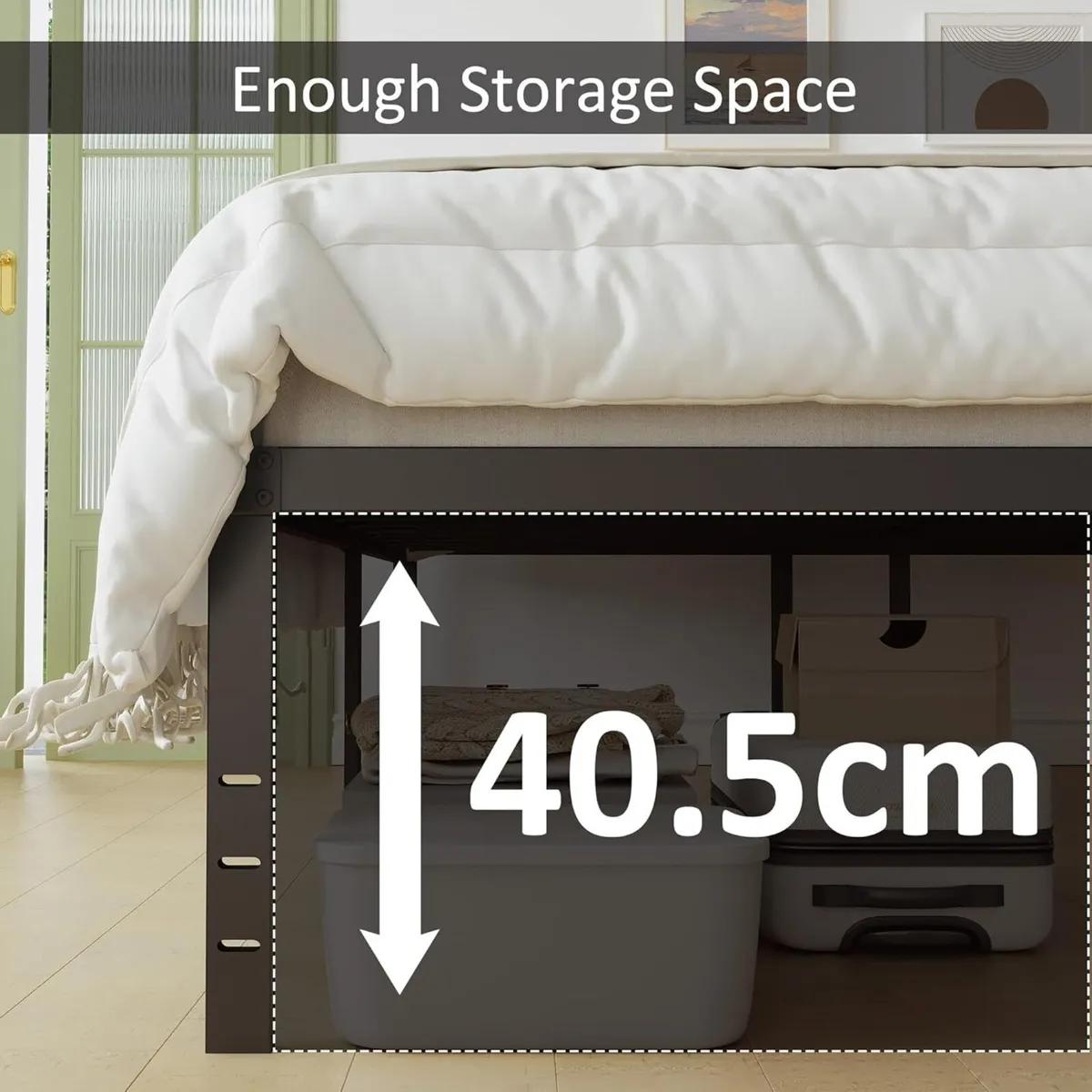 Small Double Bed Frame 4ft with Curved Headboard - Image 4