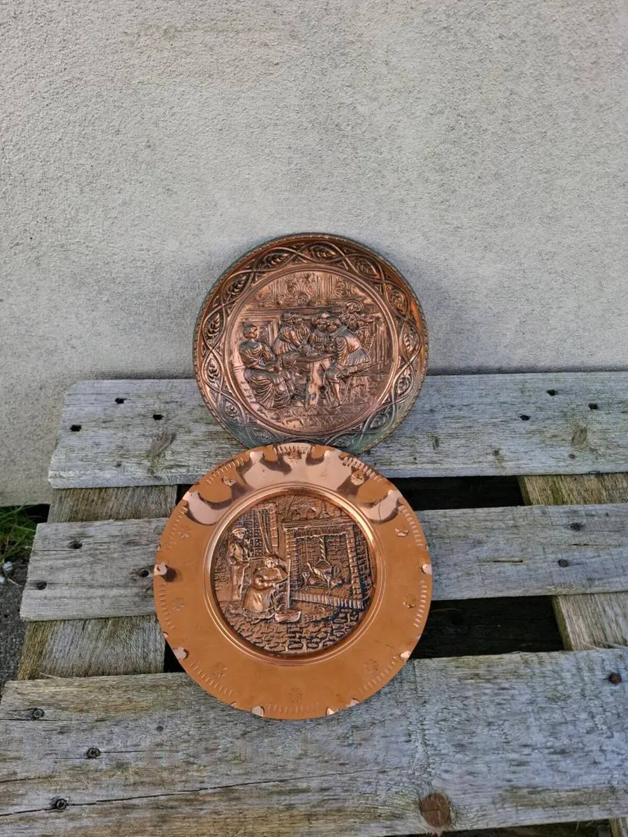 Duo decorative copper plates postage possible