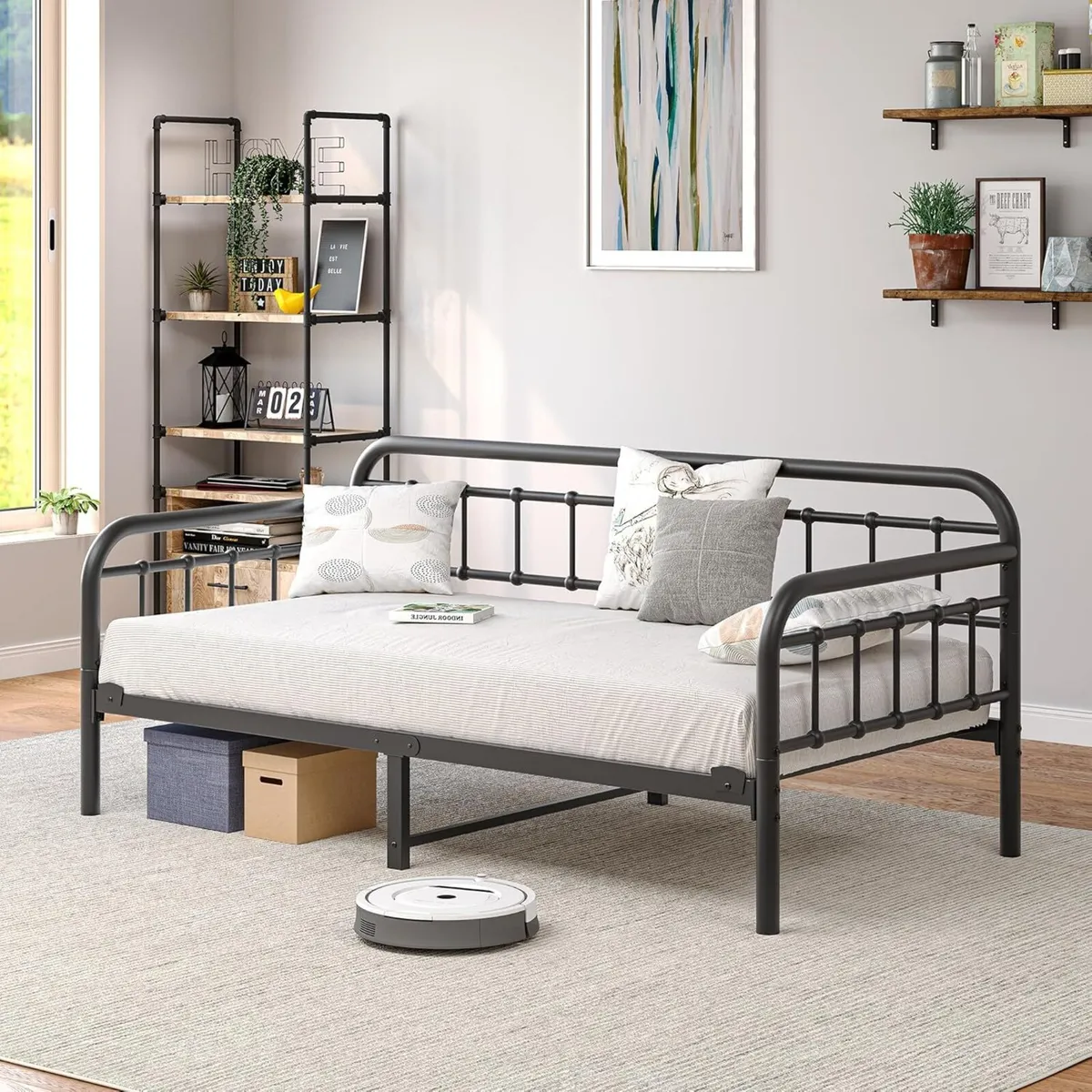 Metal Daybed Frame 90 x 190cm Single Bed Size - Image 3