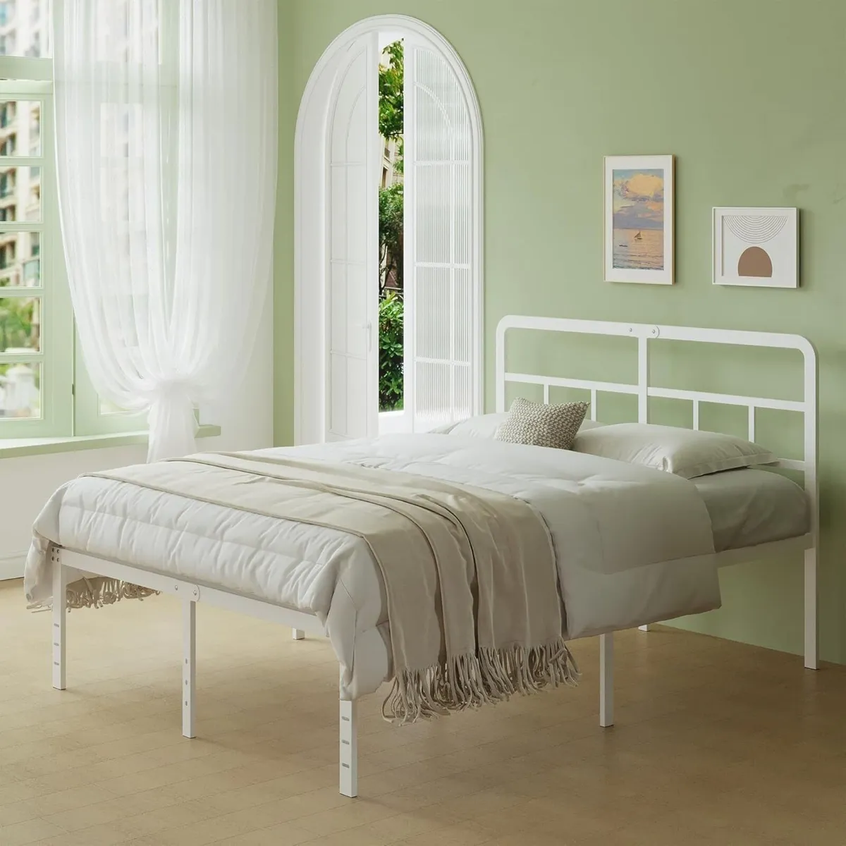 Double Bed Frame 4ft 6 with Curved Headboard - Image 4
