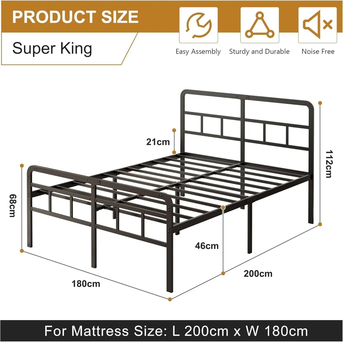 Super King Bed Frame 6ft with Curved Headboard - Image 2