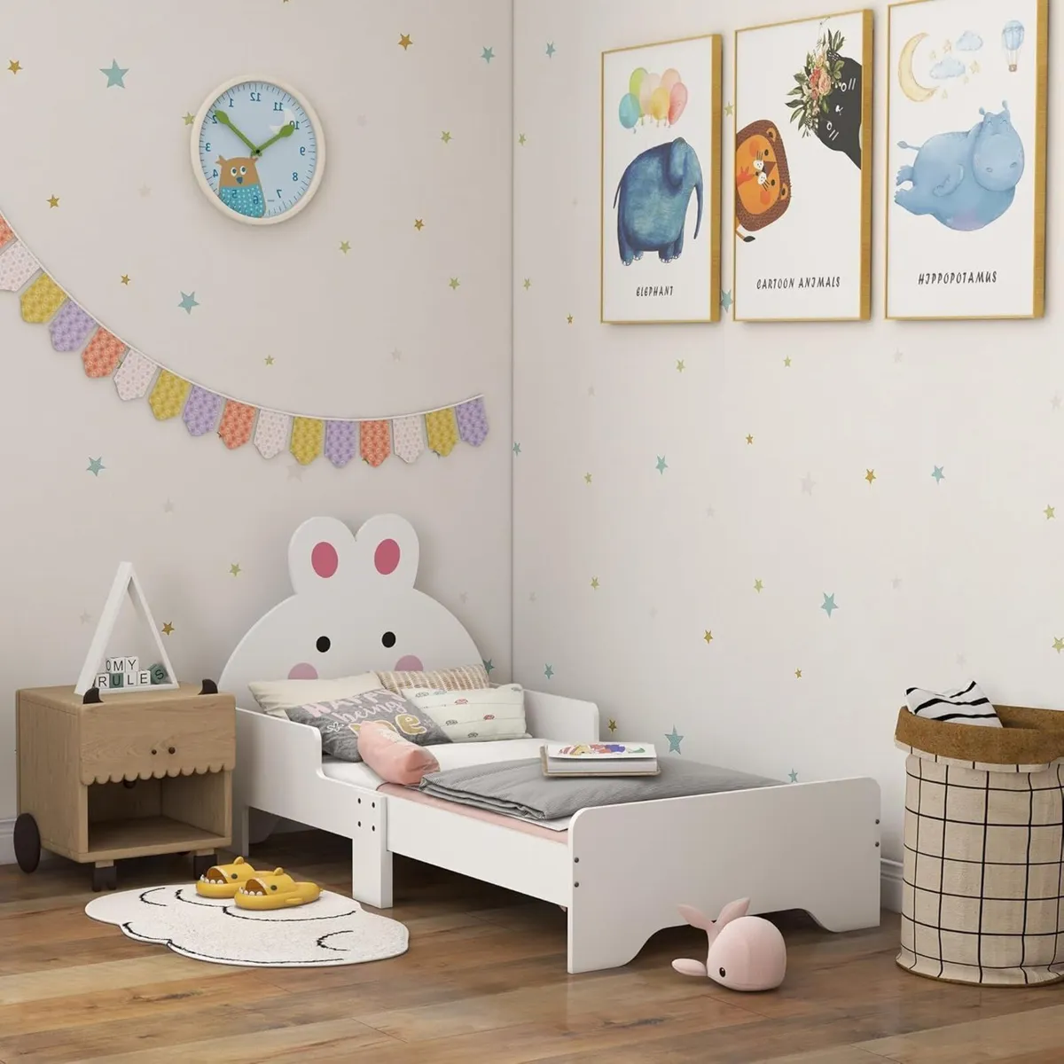 Toddler Bed Frame Rabbit-Themed Kids Room - Image 1