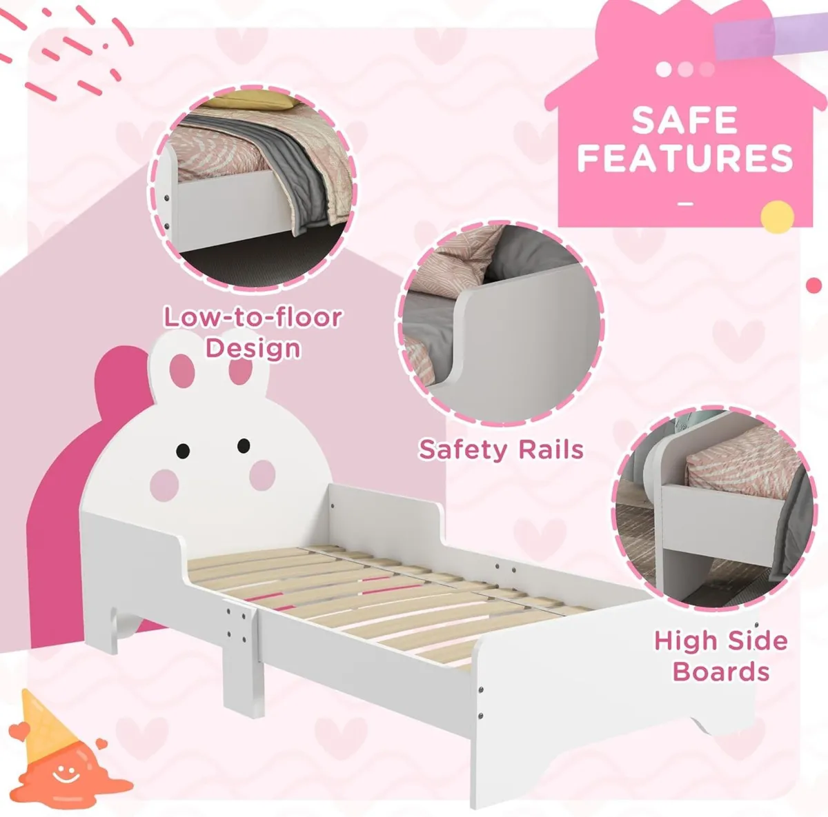 Toddler Bed Frame Rabbit-Themed Kids Room - Image 4