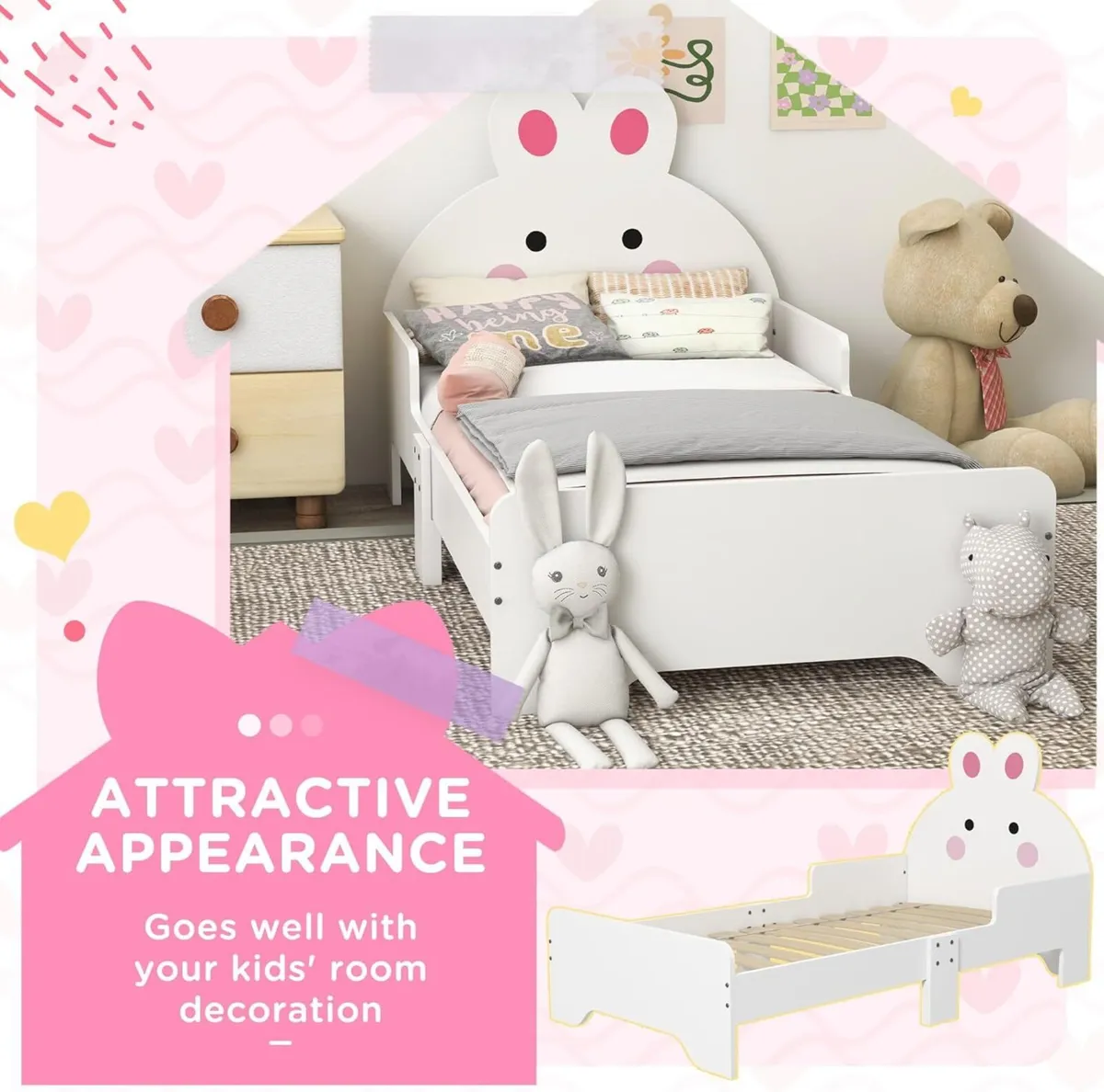 Toddler Bed Frame Rabbit-Themed Kids Room - Image 3