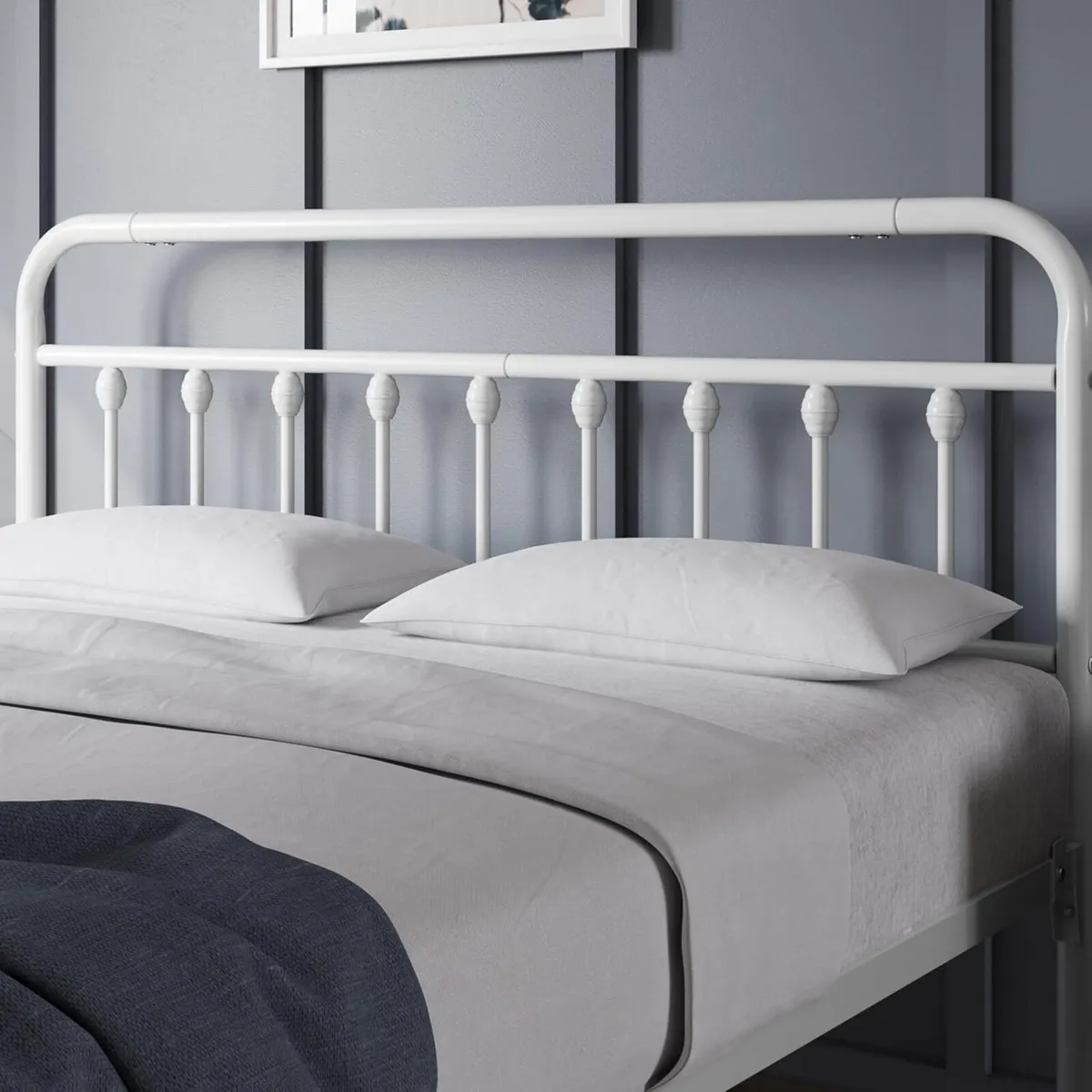 5ft King Bed Frame Vintage Iron Platform with - Image 4