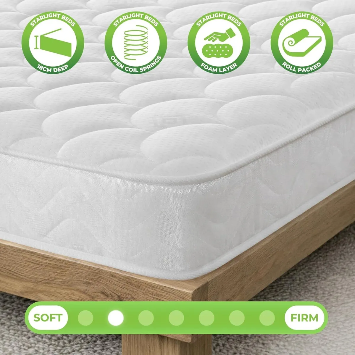 Small Double Mattress. Shell Design Memory Foam - Image 4
