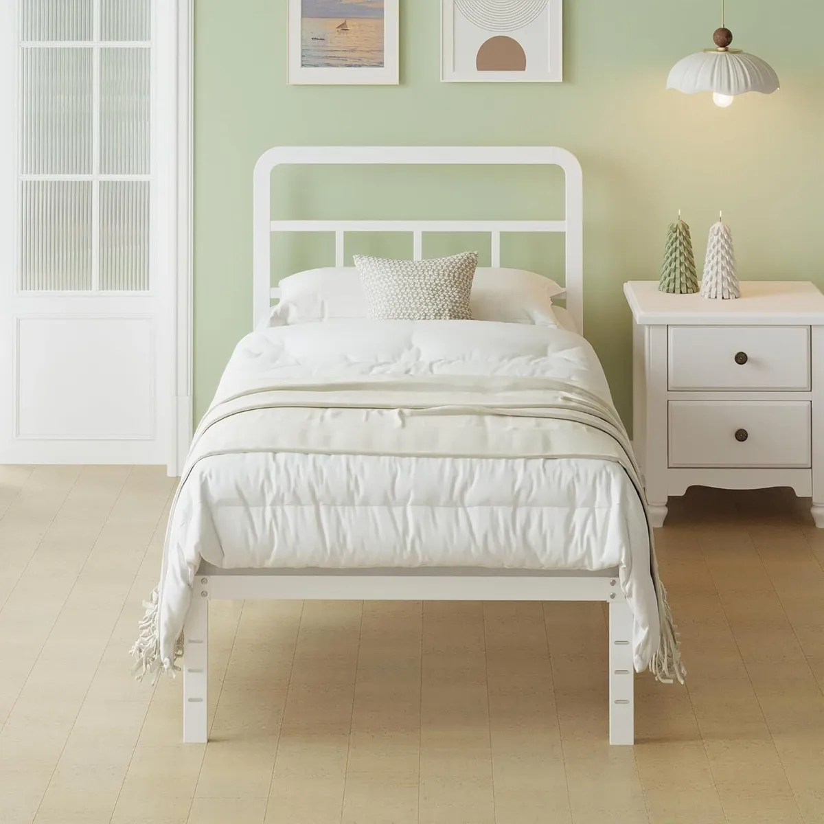 36 cm High Metal Single Bed Frame 90x200 with - Image 3