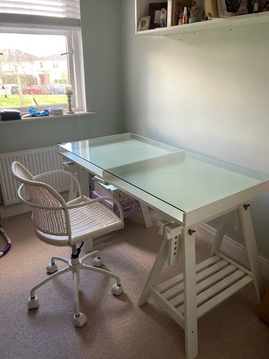 Office Table, - Like New, White - Image 2