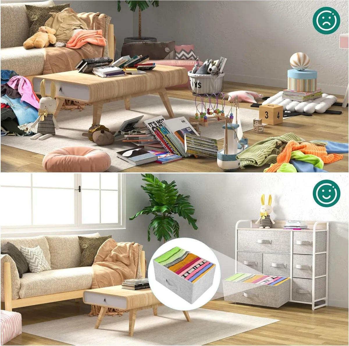 Chest of Drawers Non-Woven Fabric 7-Drawer - Image 4