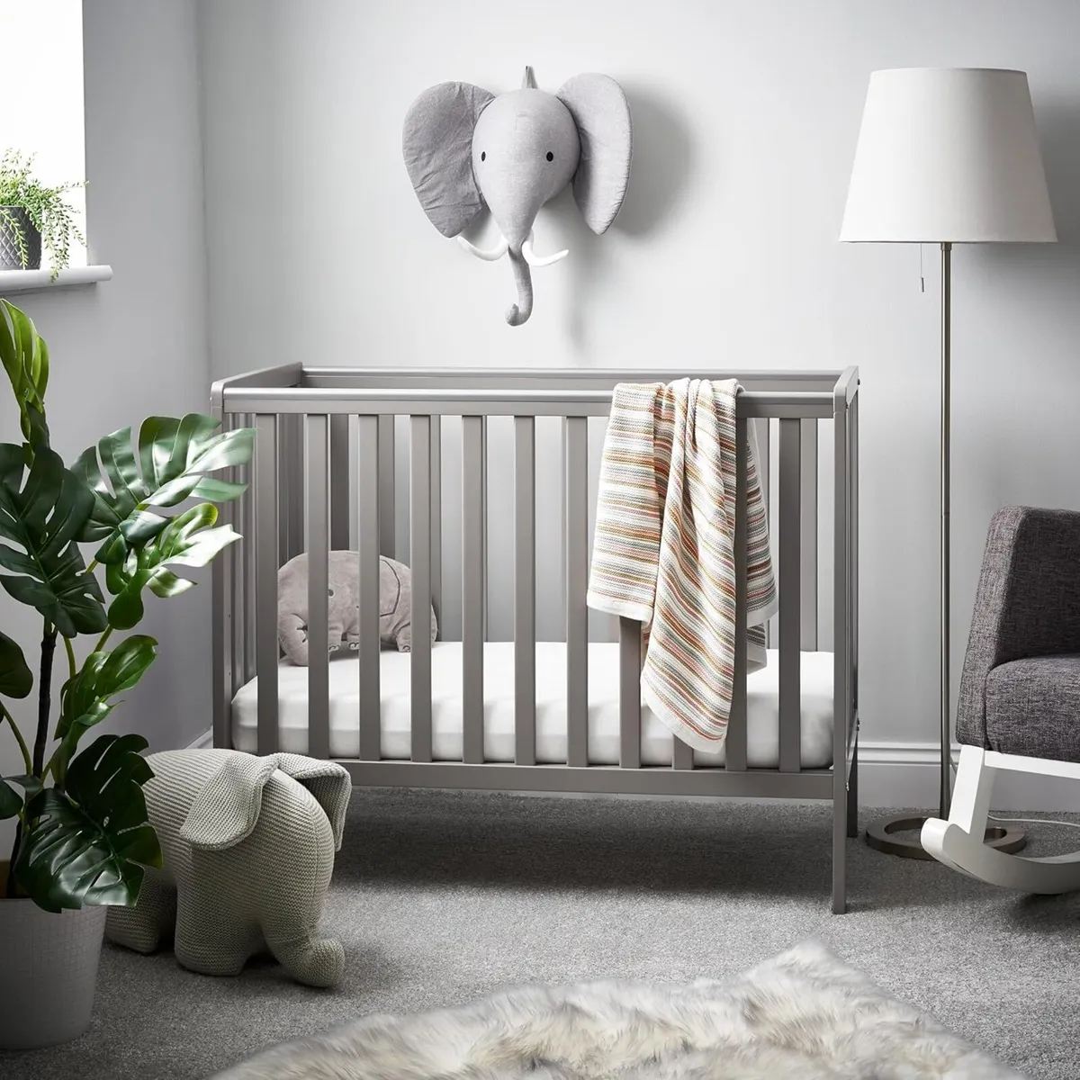 Bantam Space Saver Cot – Taupe Grey Compact 120 x - Image 1