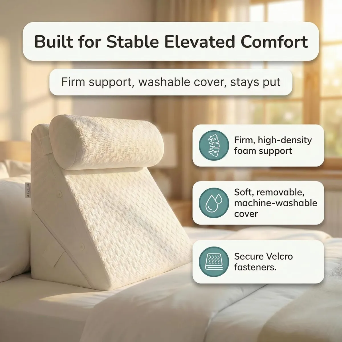 Bed Wedge Pillow for Sleeping -Adjustable Post - Image 3