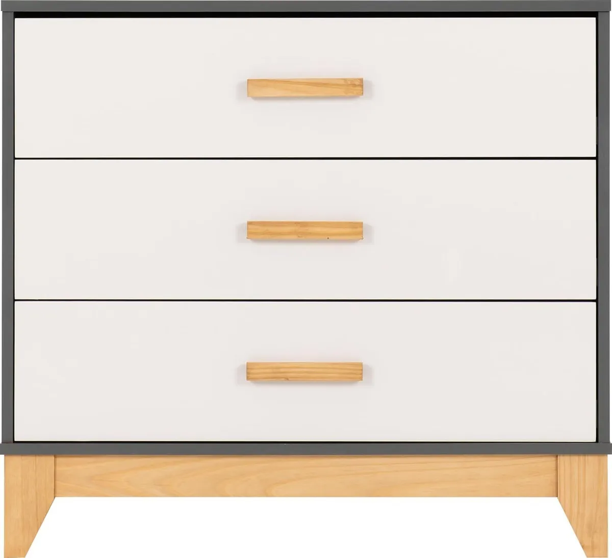 Cleveland 3 Drawer Chest in White/Grey Metal - Image 4