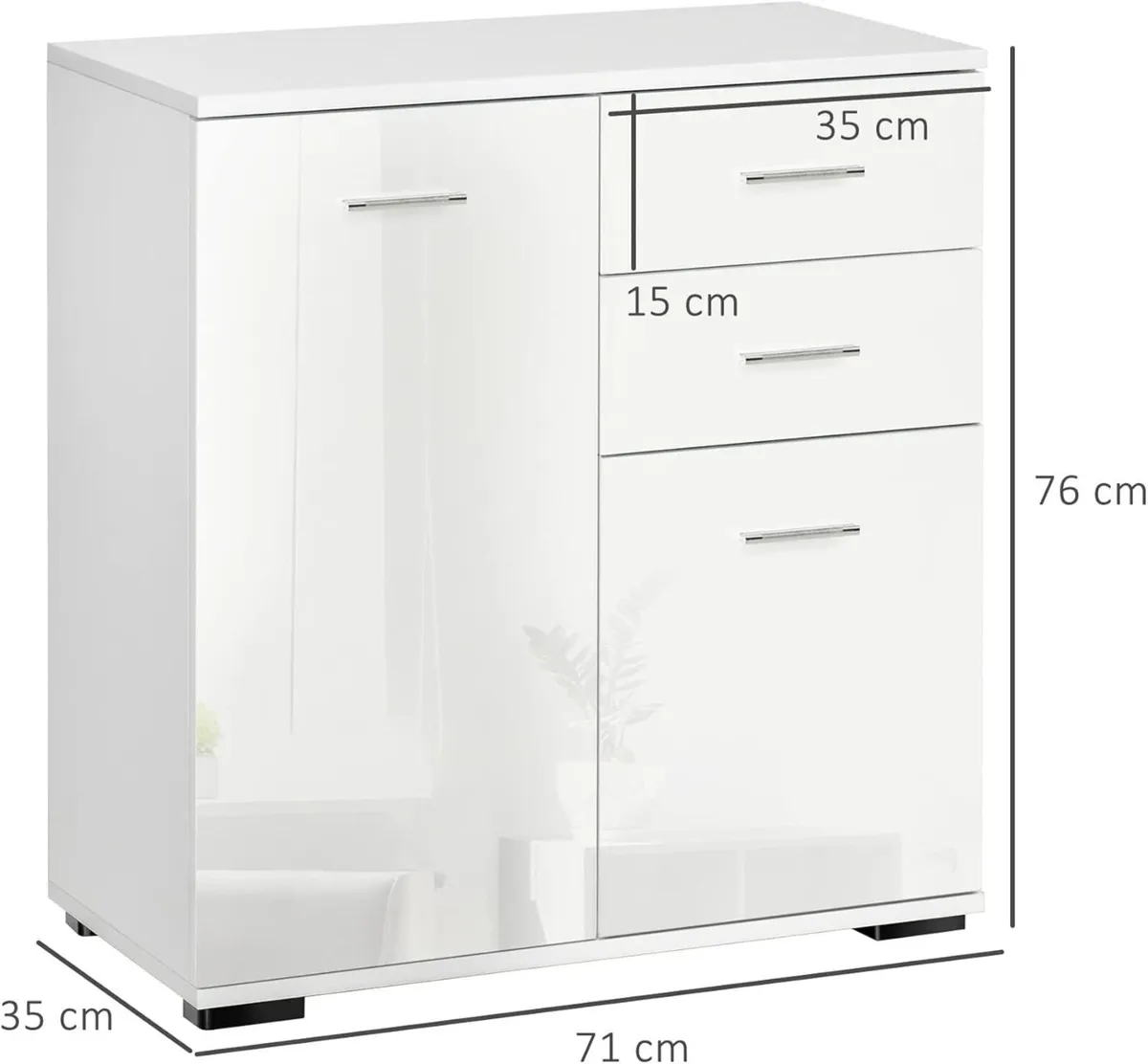 Sideboard Modern Storage Cabinet with 2 Drawers - Image 3