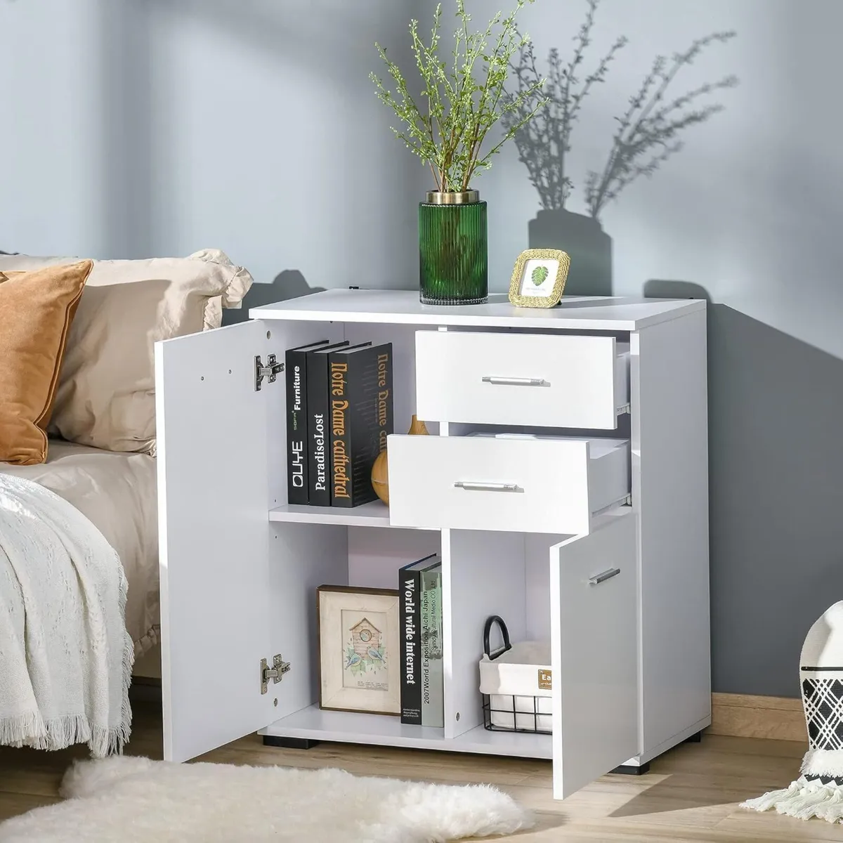 Sideboard Modern Storage Cabinet with 2 Drawers - Image 4